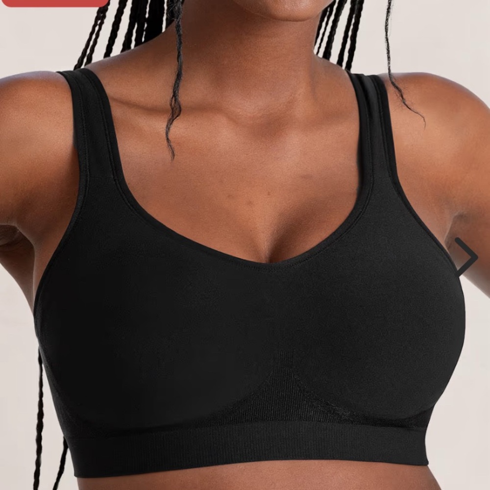 NWT Truekind® Hook & Eye Wireless Straps Bra - Black 4X